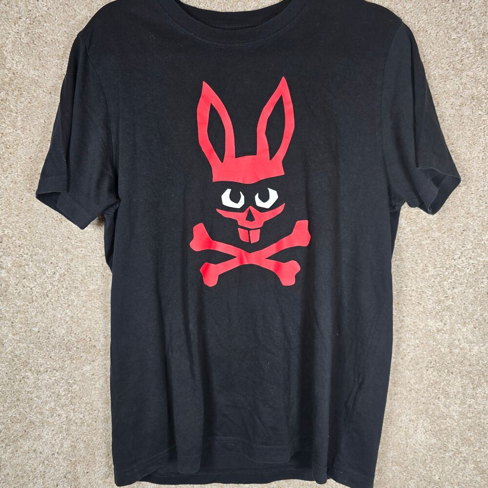 Psycho Bunny Mischief Red Bunny tshirt. Size M (5). 100% Pima Cotton.  Ret. $65
